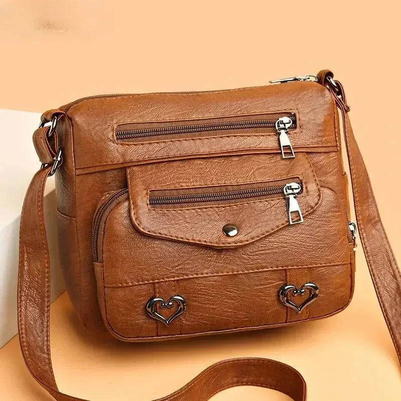 Lux | Trendy Heart Accent Crossbody Bag