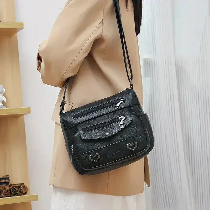 Lux | Trendy Heart Accent Crossbody Bag