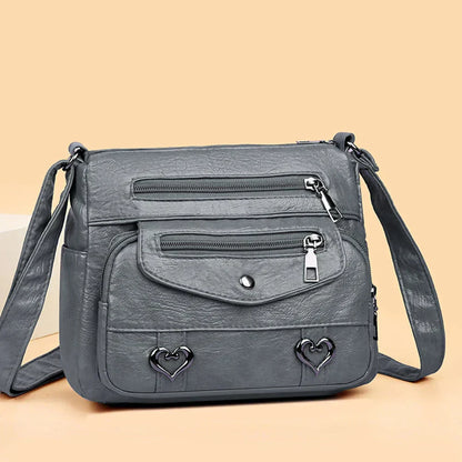 Lux | Trendy Heart Accent Crossbody Bag